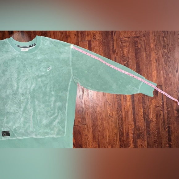 SUPERDRY Code S Logo Velour Oversized Crew in Mint Green Size XS/S - Picture 13 of 13